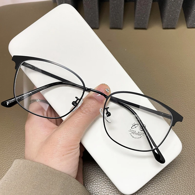 Vintage Retro Style Women's Glasses Semi-rimless Blue Light Blocking Eyeglass Frames Rectangle Shape Women's Glasses Frame