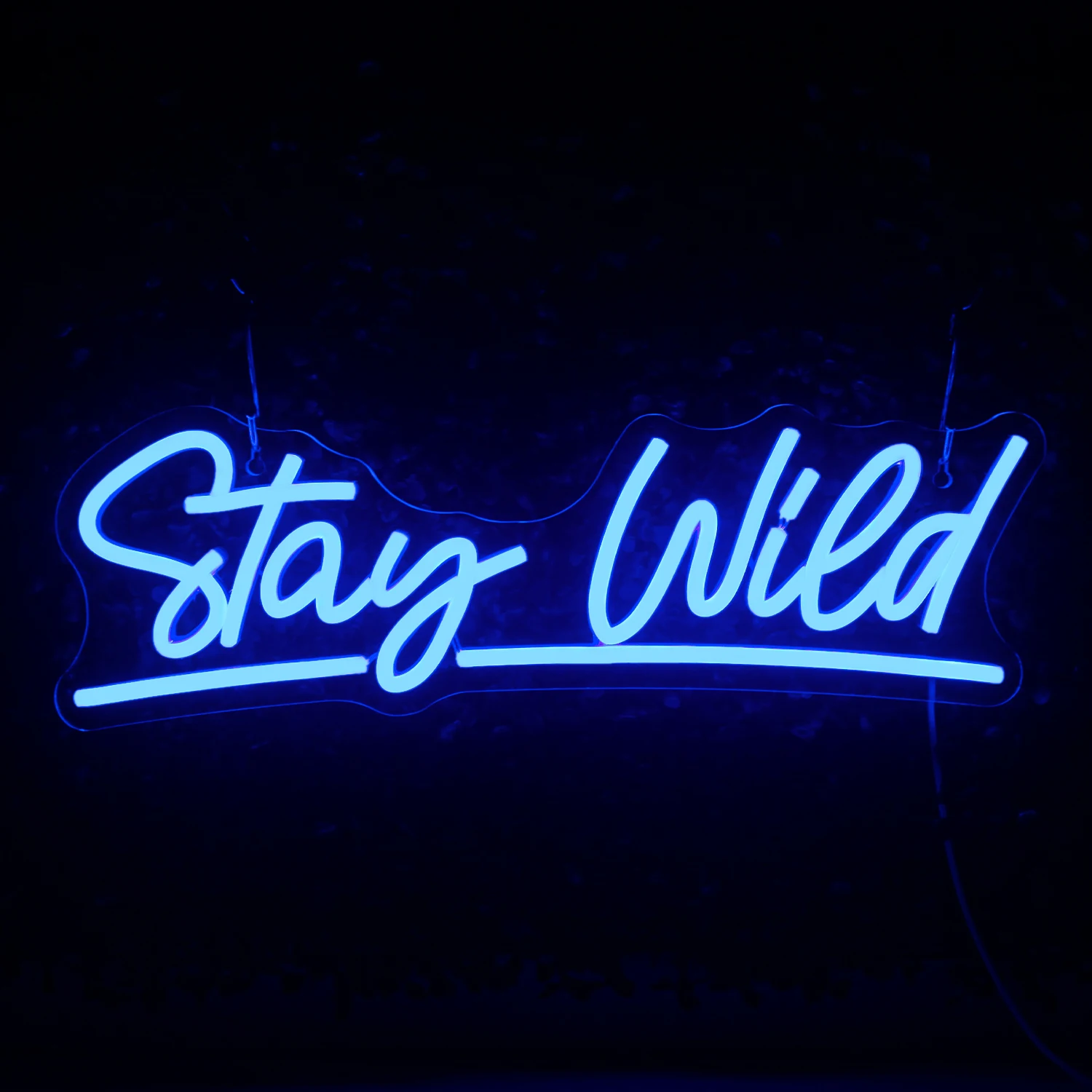 

Stay Wied Cool Neon Sign For Wall Decor Blue Letter Game Room Decoration For Bar Party Home Bedroom Art Signs USB Powered Lamp