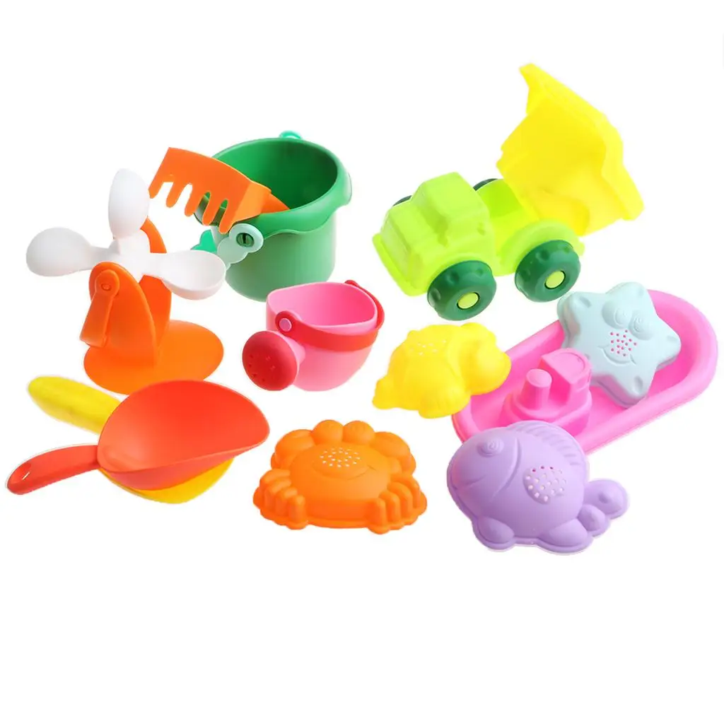 

12pcs Kids Beach Toys Set box Toys Toys - Bucket Rake