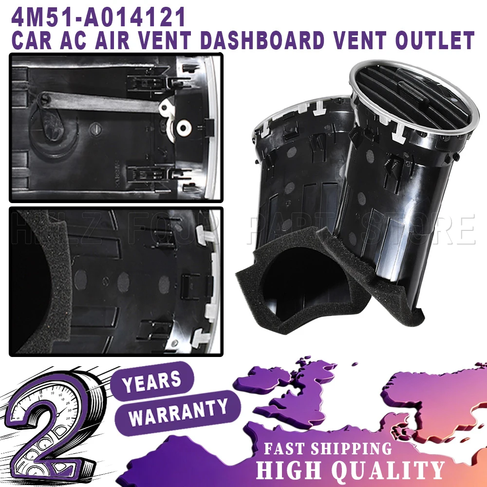 Easy Installation car accessories New AC Air Vent Dashboard Vent Outlet Black ABS For Ford Focus MK2 2005-2013 OEM 4M51-A014121