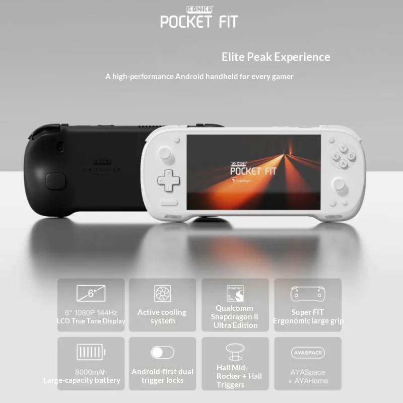 AYANEO KONKR Pocket FIT 8Elite Android Game Handset Game Controller Rgb Hall Joystick For Switch Steam Genshin Impact Warframe