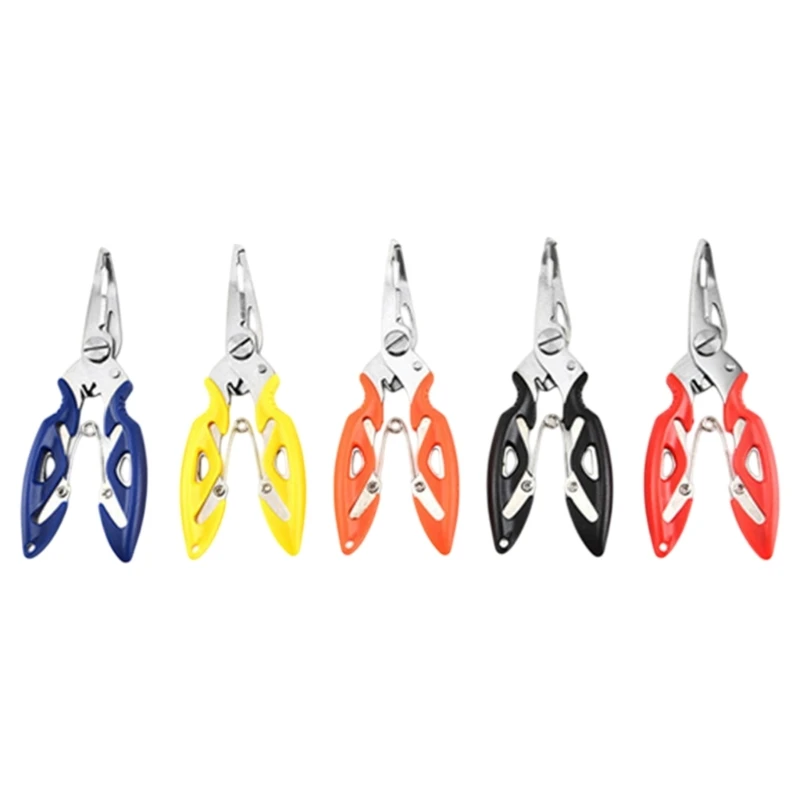 Multifunction Stainless Fishing Pliers with Safety Lock Braided Fishing Line Cutter Split Rings Pliers Hook Remover