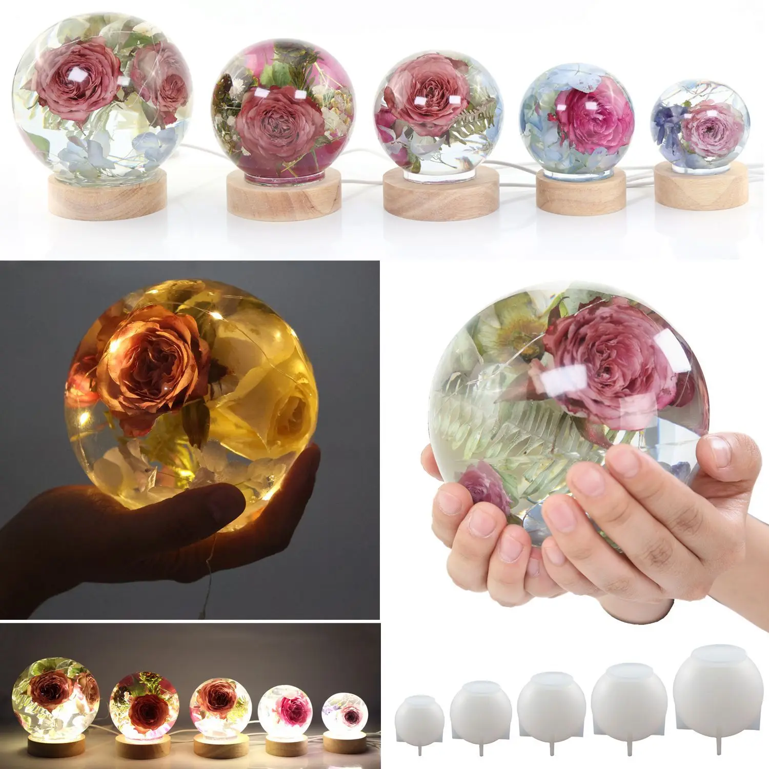 DIY Sphere Night Light Silicone Resin Mold