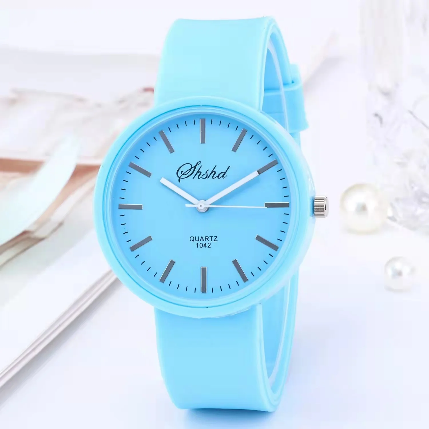 WOKAI fashionable casual women environmentally friendly silica gel quartz watch student girl simple wind jelly clock retro