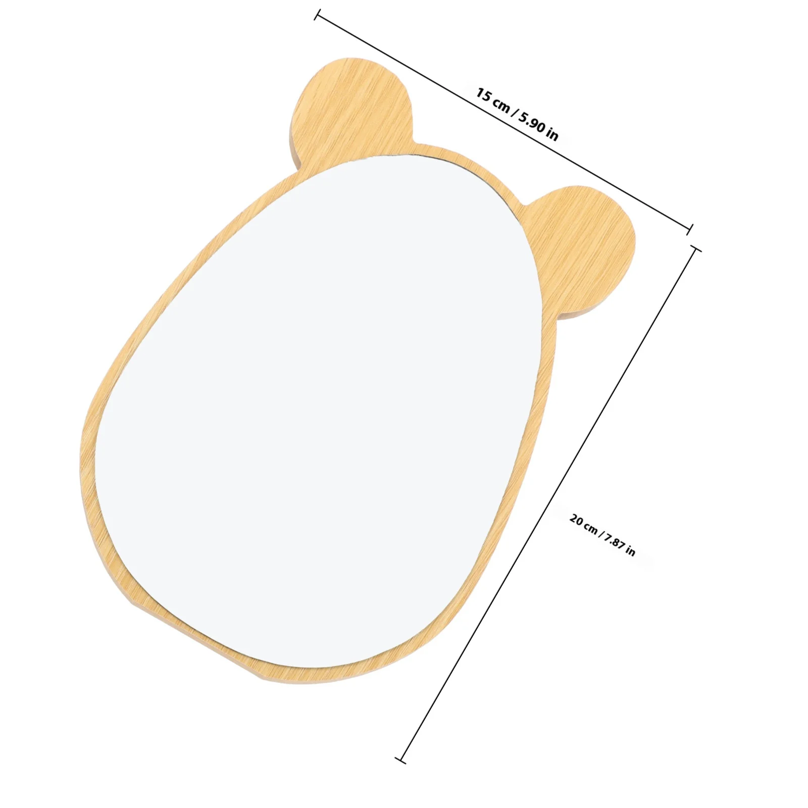 Wooden Makeup Mirror Desktop Tabletop Mirror for Room Decorative Base Stable Smooth Surface Clear Reflection Daily Use Home