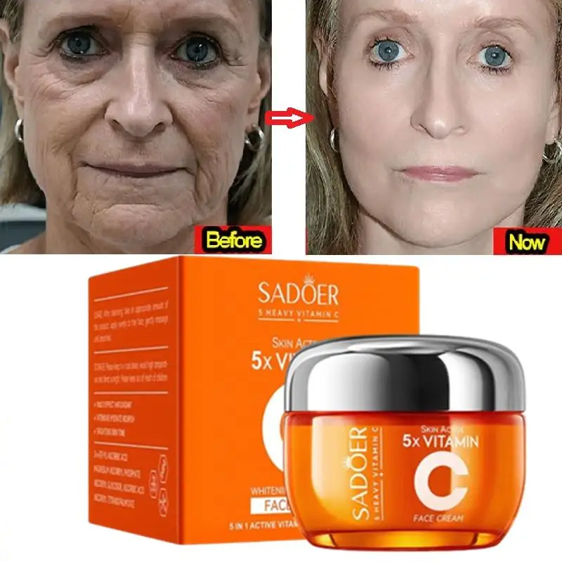 SADOER 5XVitamin C Face Cream Facial skincare Firming Moisturizing Brightening Hydrating Facial Creams Beauty Face Skin Care