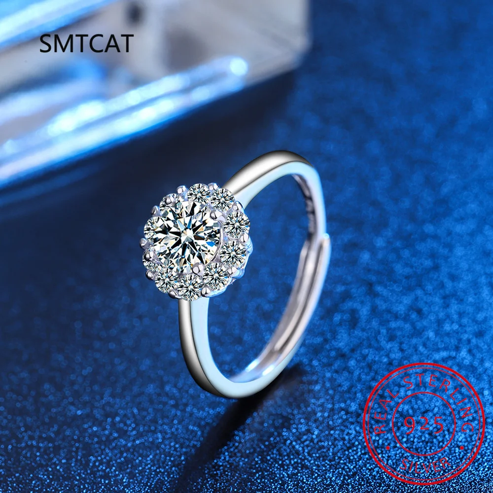 

925 Sterling Silver Classic Sparkling Simple CZ Finger Ring Platinum Plated Wedding Jewelry For Women Anniversary Gift RHR1121