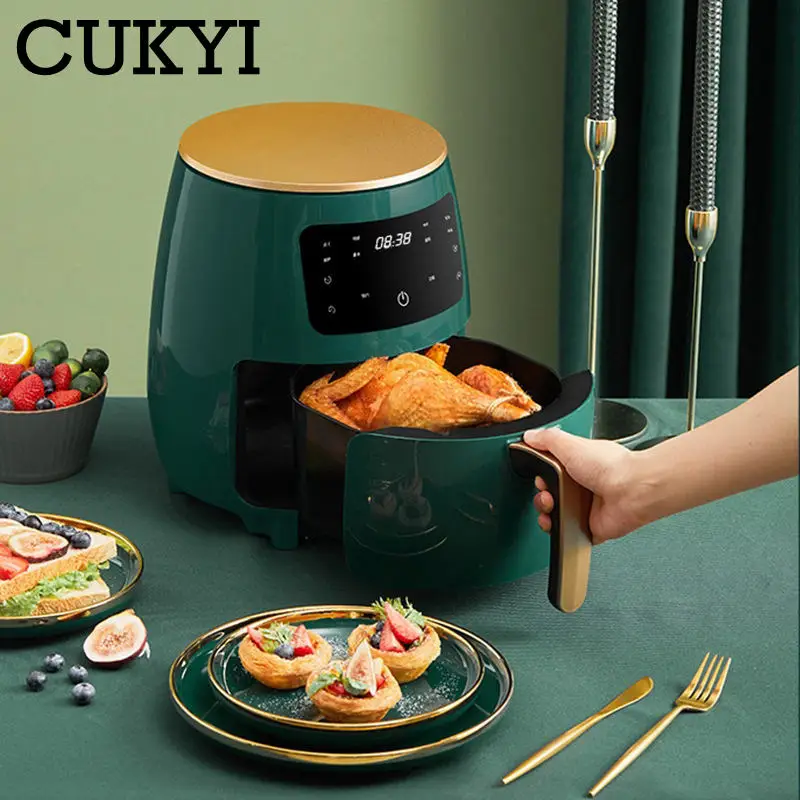 110V 220V Multifunctional Electric Deep Fryer Smart Touch Panel 4.5L Single Tank Smokeless French fries Chicken Frying Machine