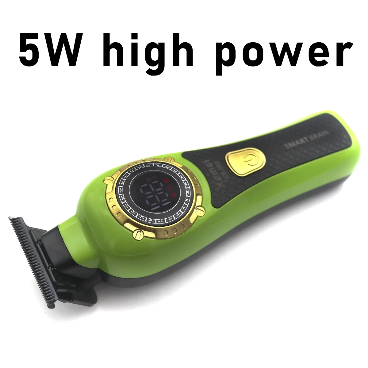 Cortadora de pelo Kemei KM-999 para hombres DLC T-Blade Zero Gapped pantalla LED inalámbrica USB cortadora de pelo profesional máquina de acabado