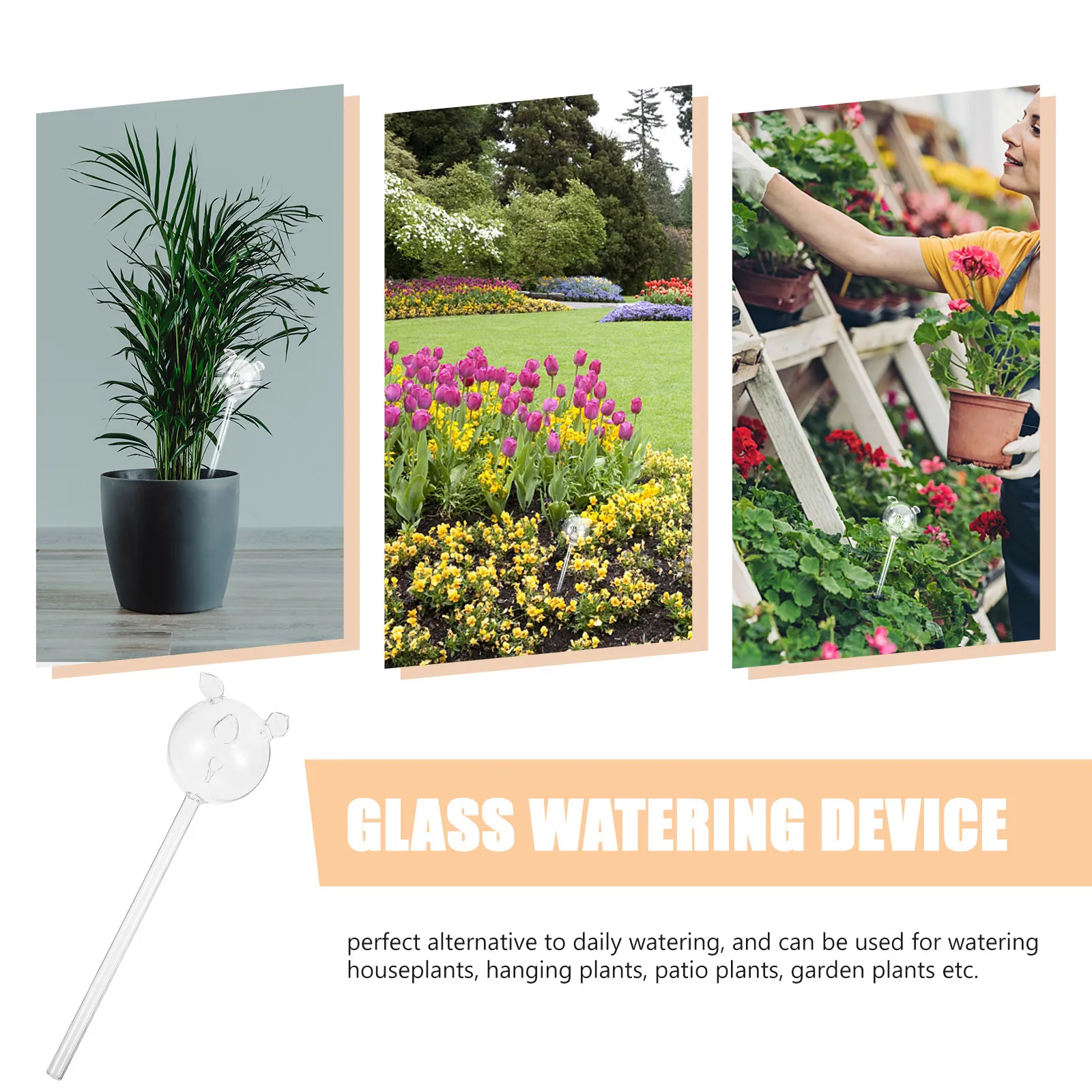 Automatic Glass Pig Watering Device Premium Borosilicate Glass Self Watering Plant Irrigation Tool for Houseplants Hanging