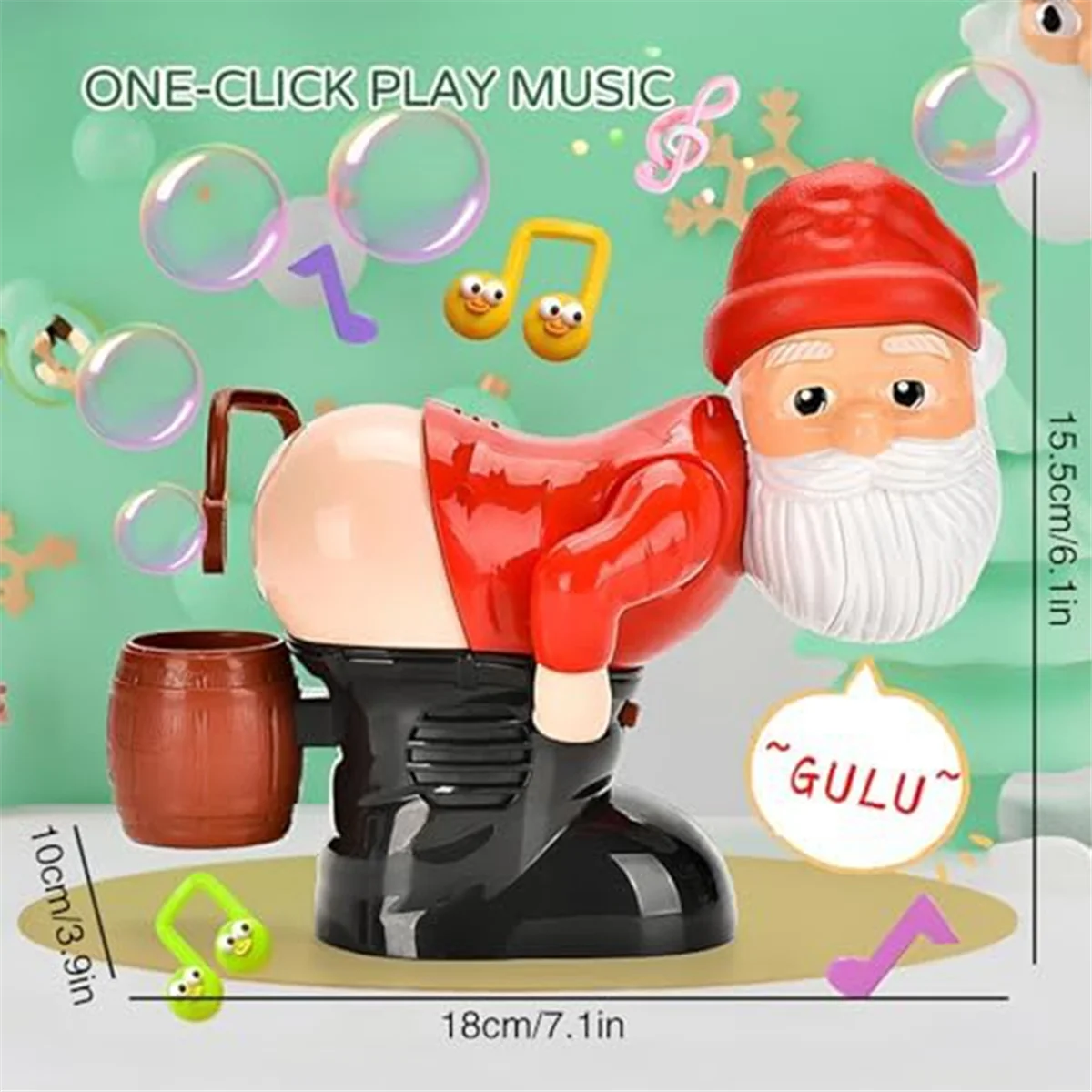 Zabawna maszyna do dmuchania baniek mikołajów z migającymi światłami i muzyką, świąteczna dmuchawa do baniek mydlanych do aktywności na świeżym powietrzu i w pomieszczeniach 1 zestaw