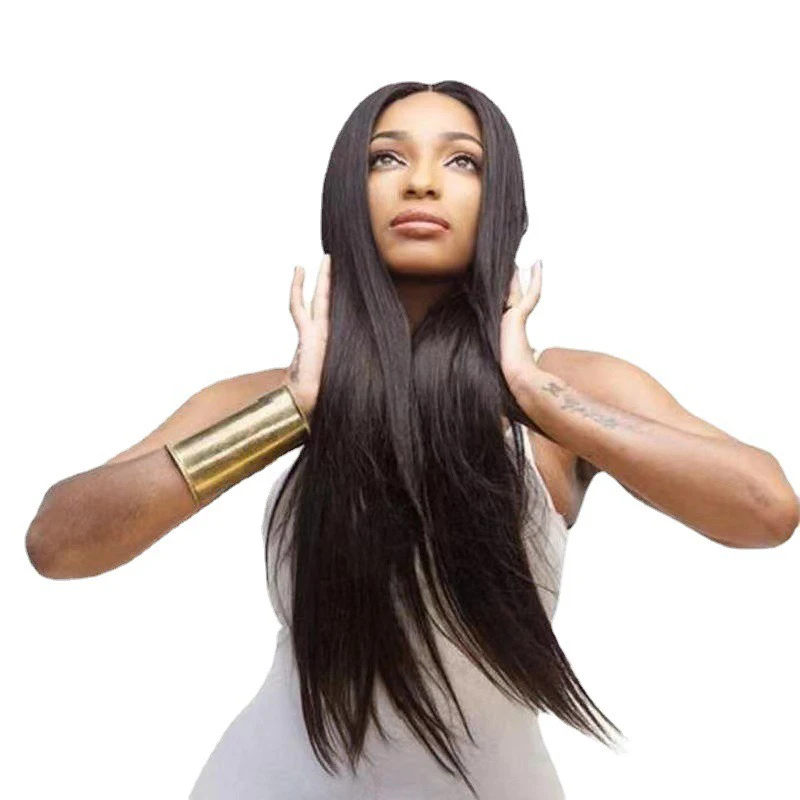 سيدة الأفريقية الشعر الطويل حزب اللباس الملحقات الألياف الكيماوية شعر مستعار امرأة الملابس اليومية مباراة مركز فراق الشعر المستقيم