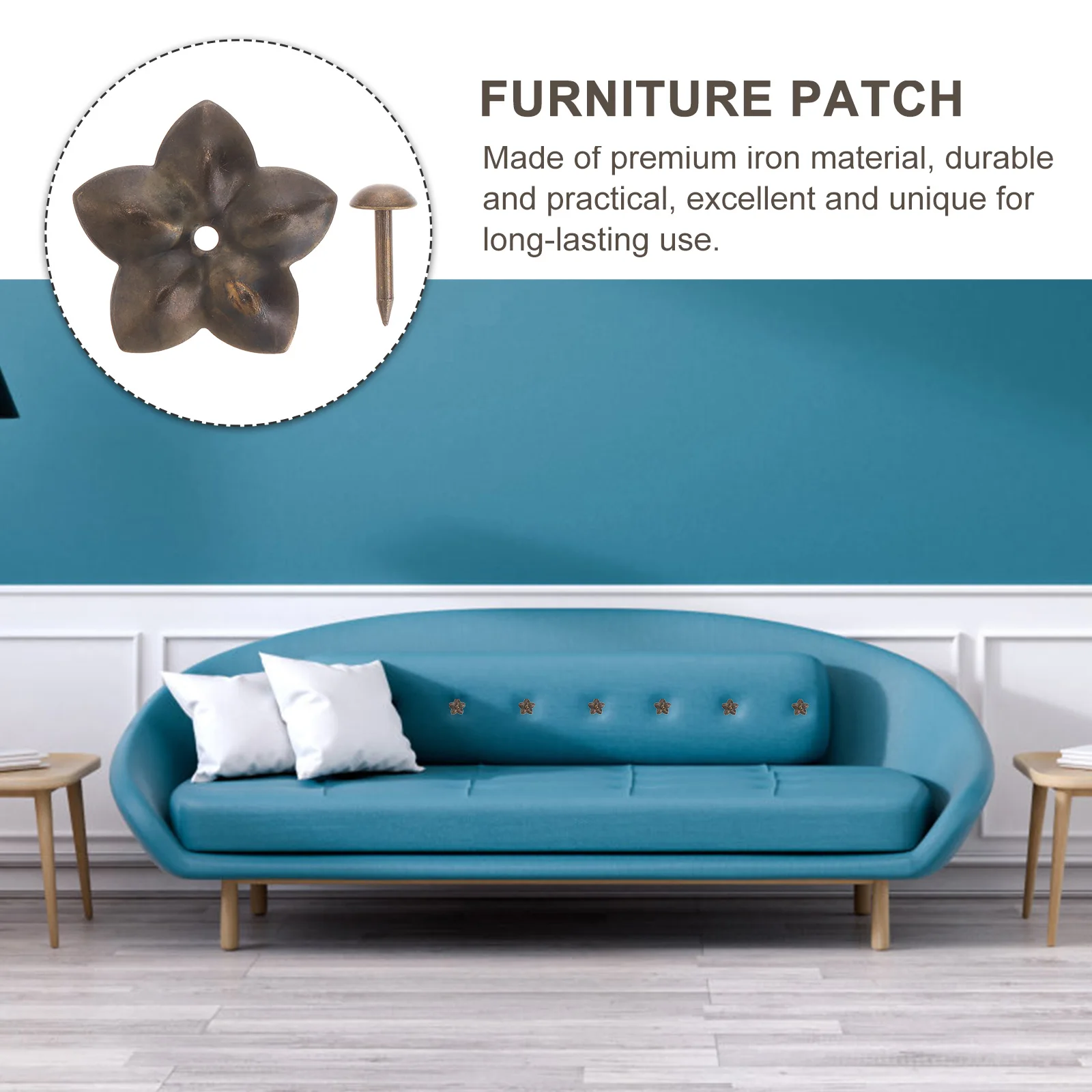 

60pcs Bubble Nail Set Iron Furniture Patch Pins For Sofa Bed Chair Decor Upholstery Tack Plum Blossom Design Furniture Accessory