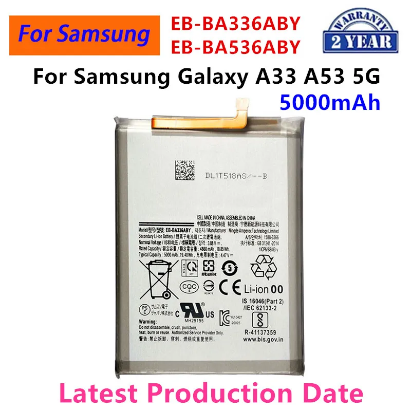 

2024 years Brand New EB-BA336ABY/EB-BA536ABY 5000mAh Battery For Samsung Galaxy A33 A53 5G SM-A5360 A5360