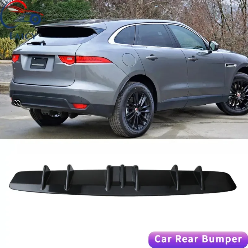 LAICY 7 زعانف لـ J-aguar F-Pace XE سيارة السفلى الخلفي الناشر زعنفة حافة مصد السيارة الفاصل المفسد الهيكل منحرف الشفاه عدة أسود #1