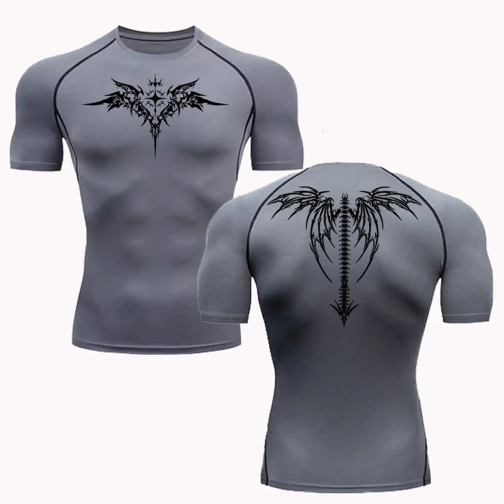 2024 New Men Summer Short Sleeve Fitness T Shirt Running Sport Gym Compression T Shirt Workout Casual High Quality Tops Clothing