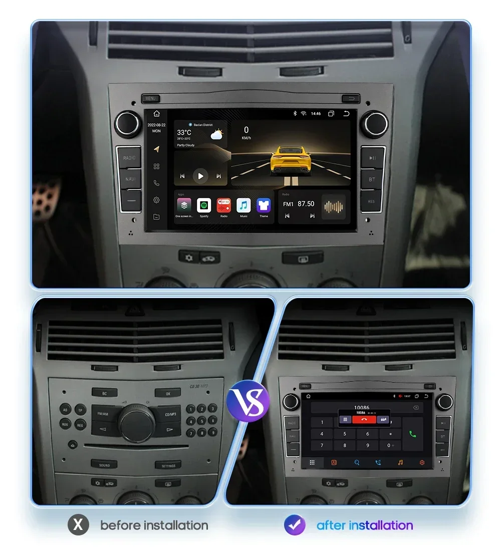 apple carplay Autoradio Android Radio For Opel Corsa C Signum Vivaro Astra H Corsa D Zafira Tigra Twintop 4G-LET GPS Navi 7862