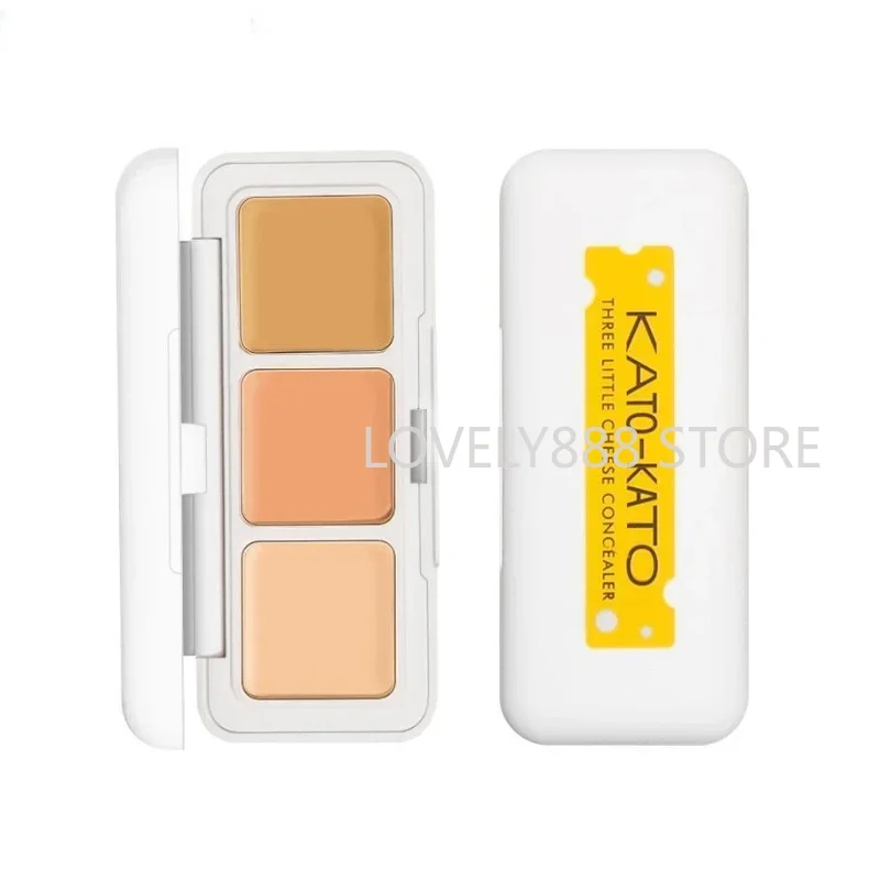 

KATO Three Little Cheese Concealer 3-color Palette Brighten Cover Blemishes Spots Acne Marks Waterproof Long-lasting Makeup Base