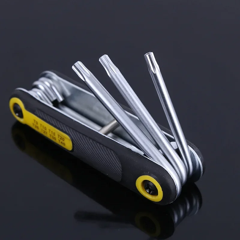 8 in 1 Flat Hex Key Torx Wrench Set Phillips Slotted Screwdriver Allen Key Portable Folding Hexagonal Wrench Kit Tools Set