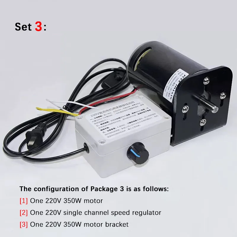 High Speed 220V 350W DC Permanent Magnet Motor With Double Ball Bearing For Bench Drill Lathe Grinder