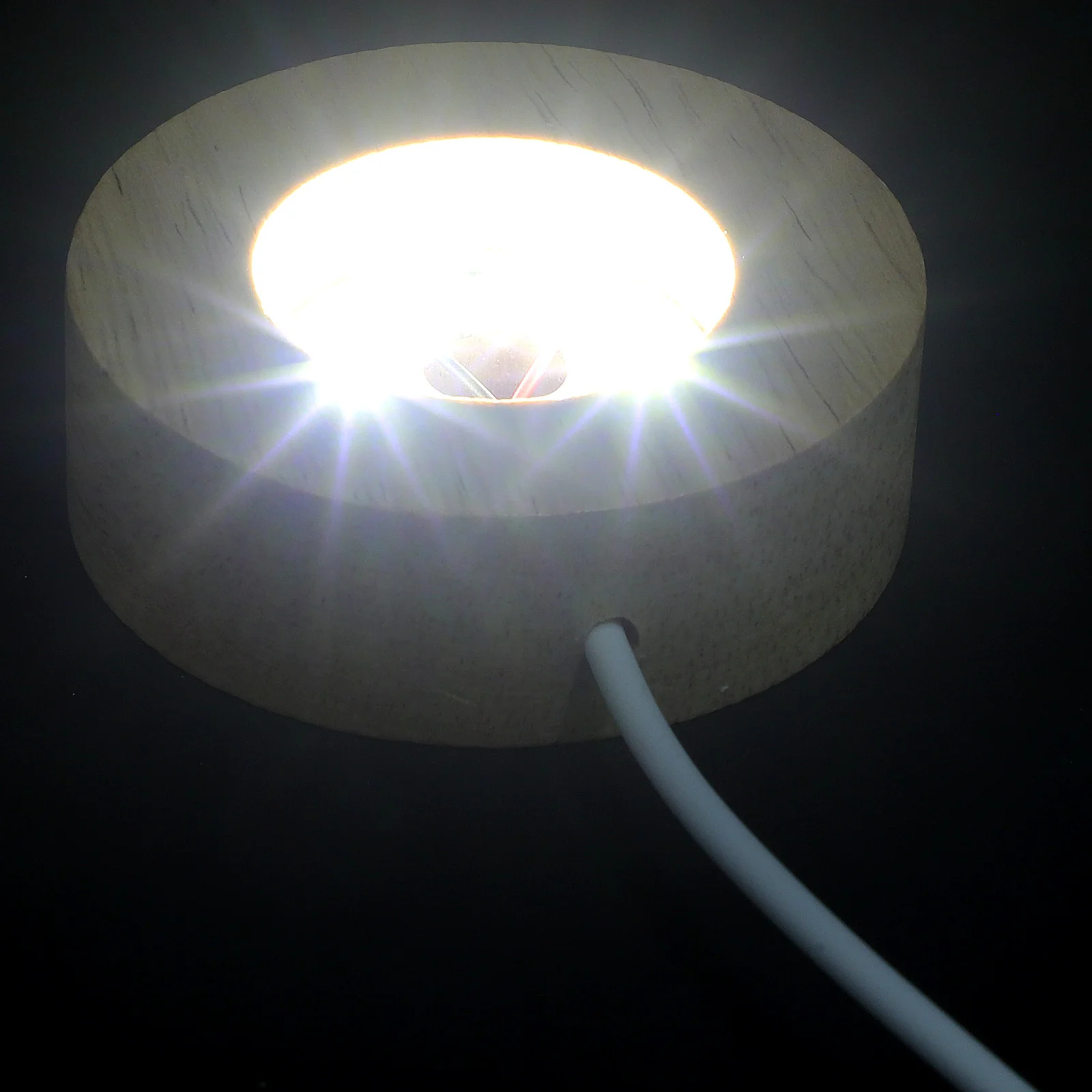 

Деревянное светодиодное основание, маленькое основание ночника для хрустального шара, круглая подставка для дисплея, домашний декор, декор для гостиной, спальни