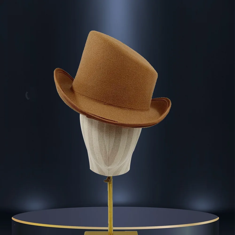 Fancy Dress Angled Edge Fedora Hat Bucket Hat Slanted Top Top Hat Lightweight Durable Magician Hat Men