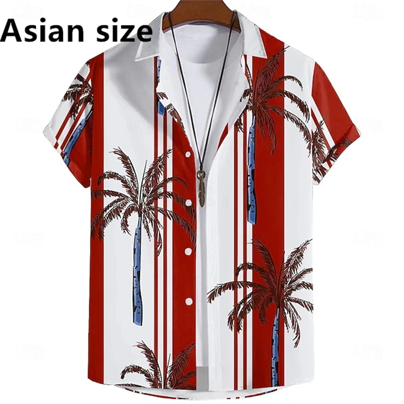 

Mens Coconut Tree Print Beach Shirts Summer Casual Short Sleeve Shirt Fashion Tropical Shirt Hombre Camisa Funny Women Blouse