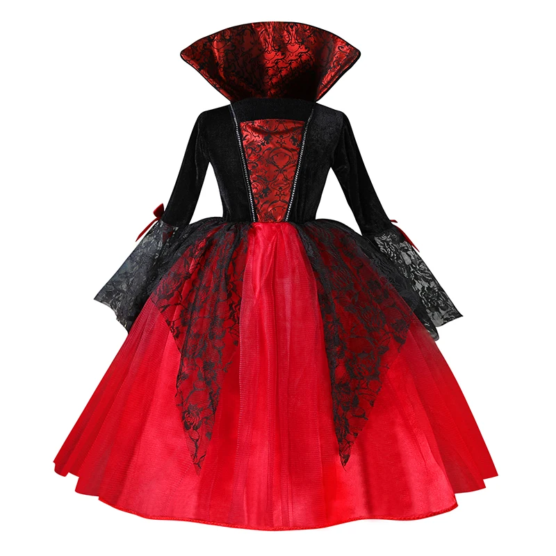 Halloween meisje cosplay vampier jurk voor kinderen spook bruid vampier kostuum vampiran carnaval feestoutfits Scarlet gotische kleding