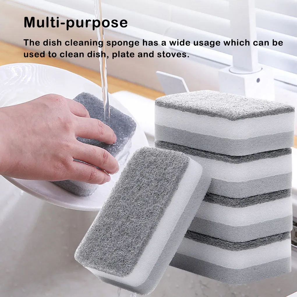 Sponge Dishwashing Countertop Dishes Plates Bowls Scrubber Water Absorbent Tableware Pot Cleaning Kitchen Bathroom Restaurant