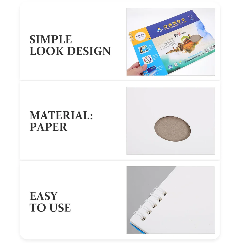 

2 книги, 100 листов, бумажные краски, цветные палитры, одноразовые лотки для смешивания для дизайна ногтей, принадлежности для рисования пигментов, акварельные миксеры