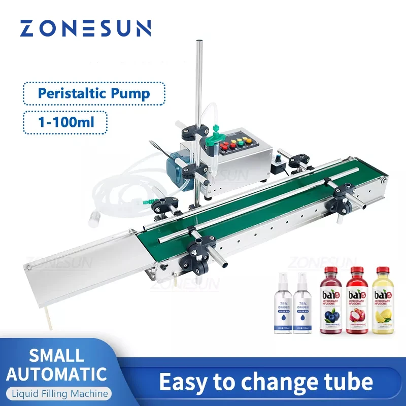 ZONESUN Automatic Intelligent Liquid Filling Machine Eyewash Perfume Water Small Bottle Filler Peristaltic Pump