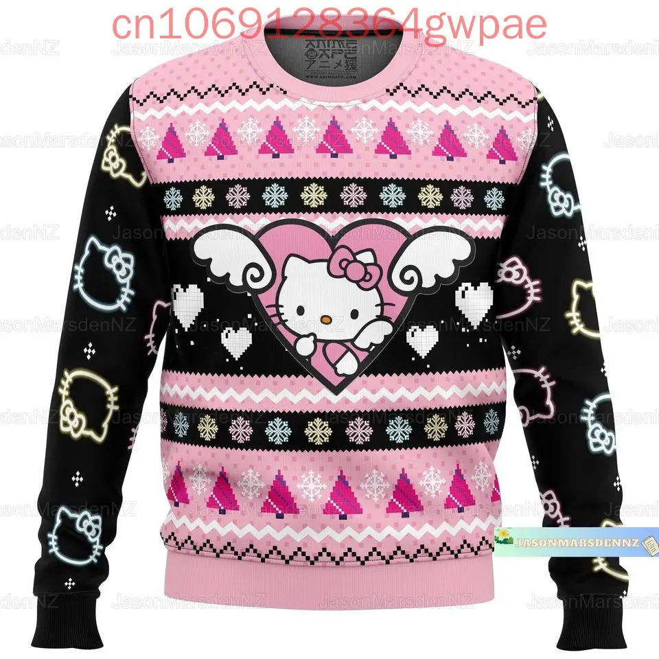 Kuromi Hello Kitty Christmas Ugly Sweater Men\'s Womens 3d Sweater Kuromi Christmas Sweater Anime Xmas Gifts Sweater