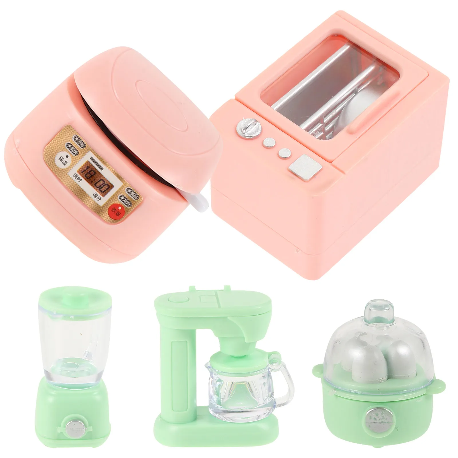

1Set Miniature Kitchen Set for Dollhouse Realistic Oven Coffee Maker Juicer Rice Cooker Egg Cooker Portable Play Scene Decor