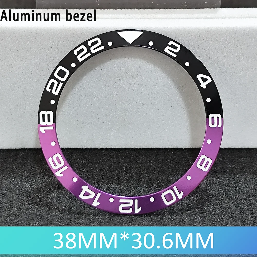 Inclinación de 38mm x 30,6mm, cerámica/aluminio de buceo de alta calidad, 1 Uds., inserto de bisel para NH35 NH34 NH36, bisel de reloj GMT de movimiento automático