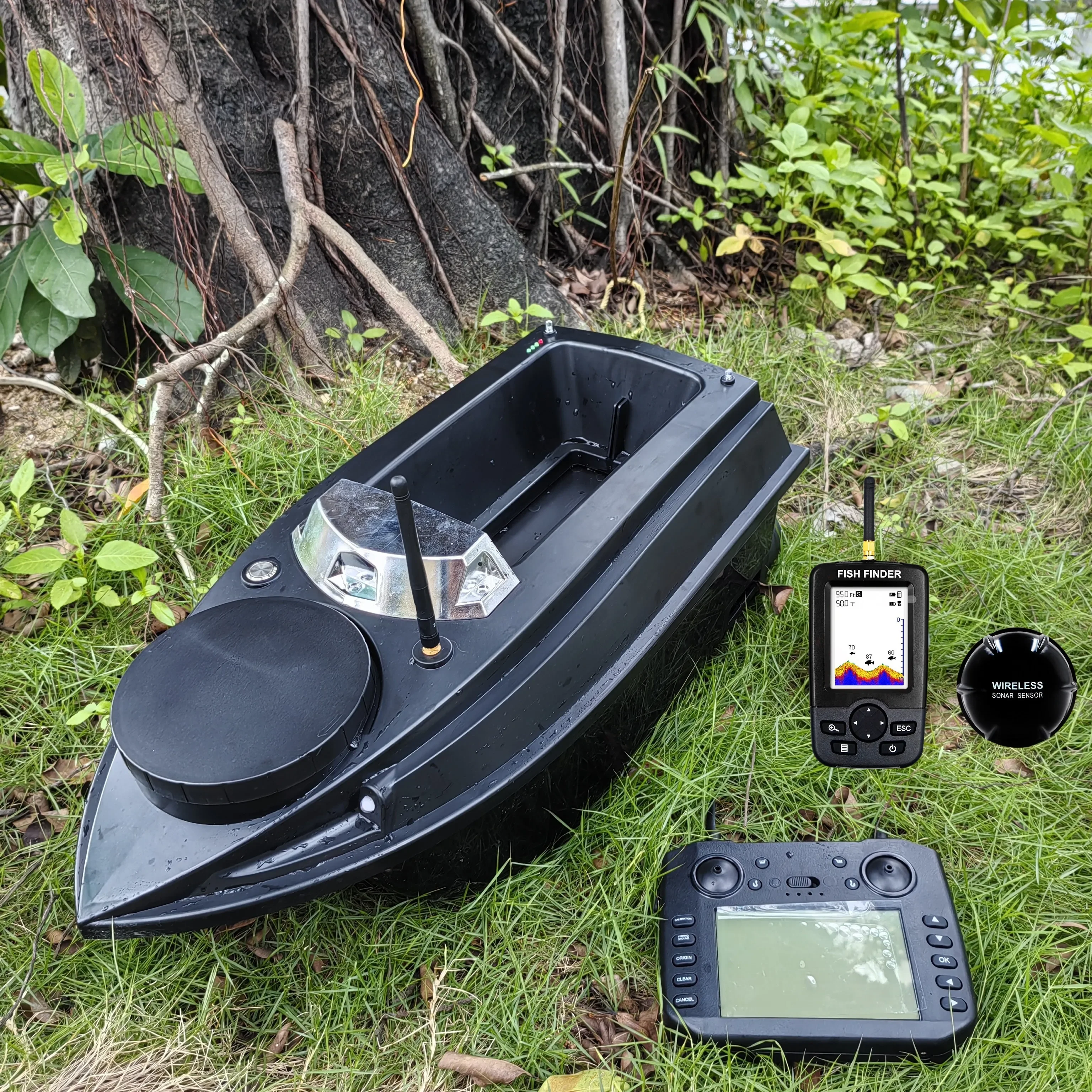 Flytec V030 12V High Speed Sonar Fish Finders GPS Electronic Fence Remote Control Fishing Bait Boat with Motor 180 Anchor Points