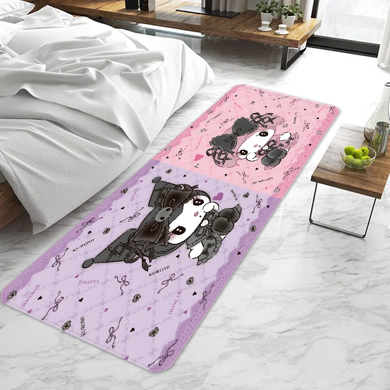 

Cartoon Kuromi Cute Door Mat Entrance Doormat Non-slip Washable Kitchen Carpet Living Room Hallway Rugs Door Mats Bathroom Bath