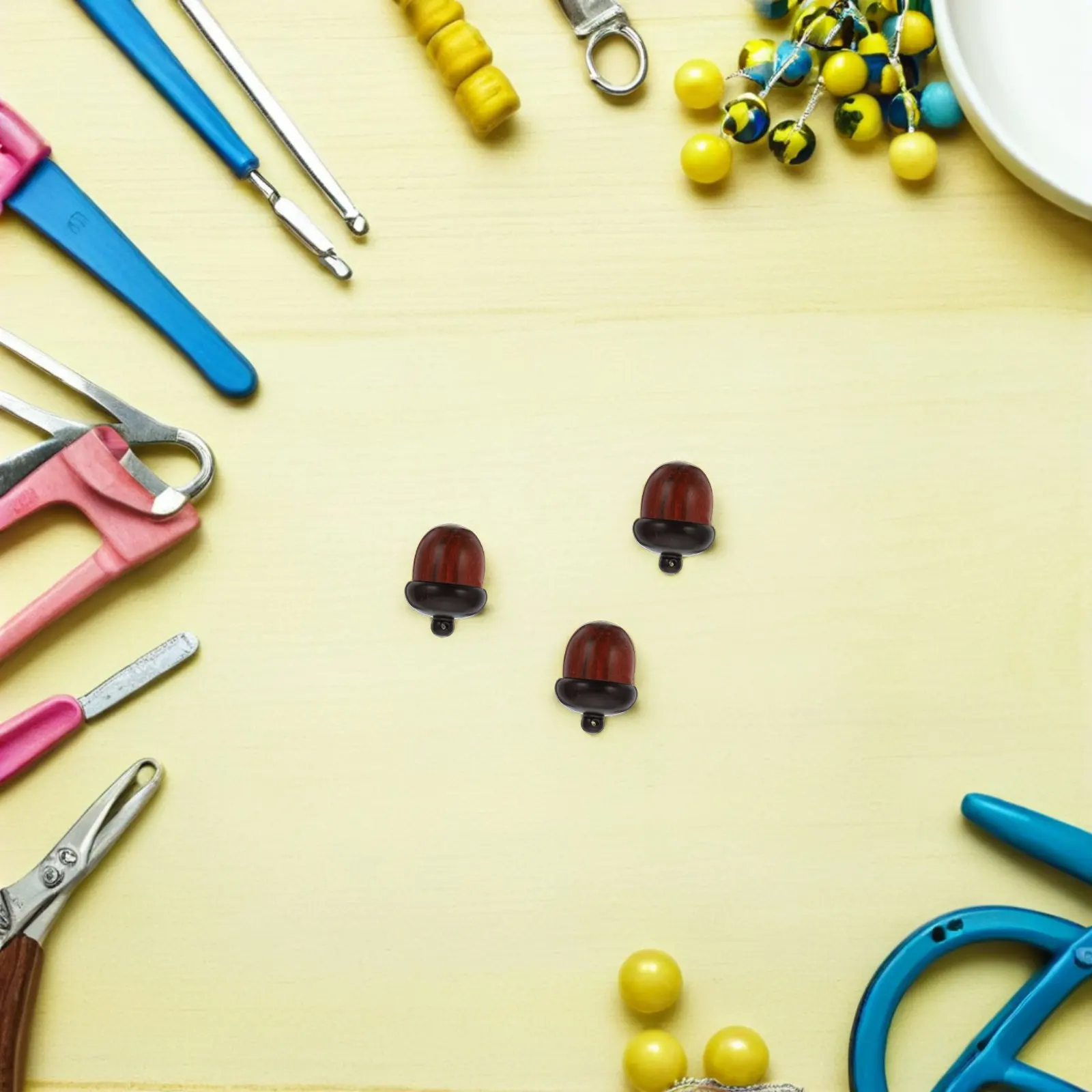 

4Pcs Wood Acorn Locket Pendant Handmade Natural Grain Nut Box Charms Hanging Hole Fall Theme DIY Jewelry Craft