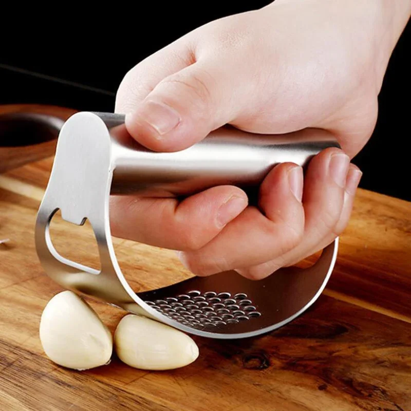 

304 Stainless Steel Garlic Press Manual Potato Masher Mash Garlic Tools Household Kitchen Gadget
