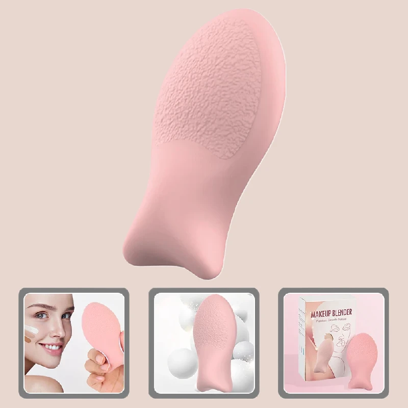 Esponjas de maquillaje en forma de pez, herramientas y accesorios de maquillaje lavables, textura de la piel en polvo