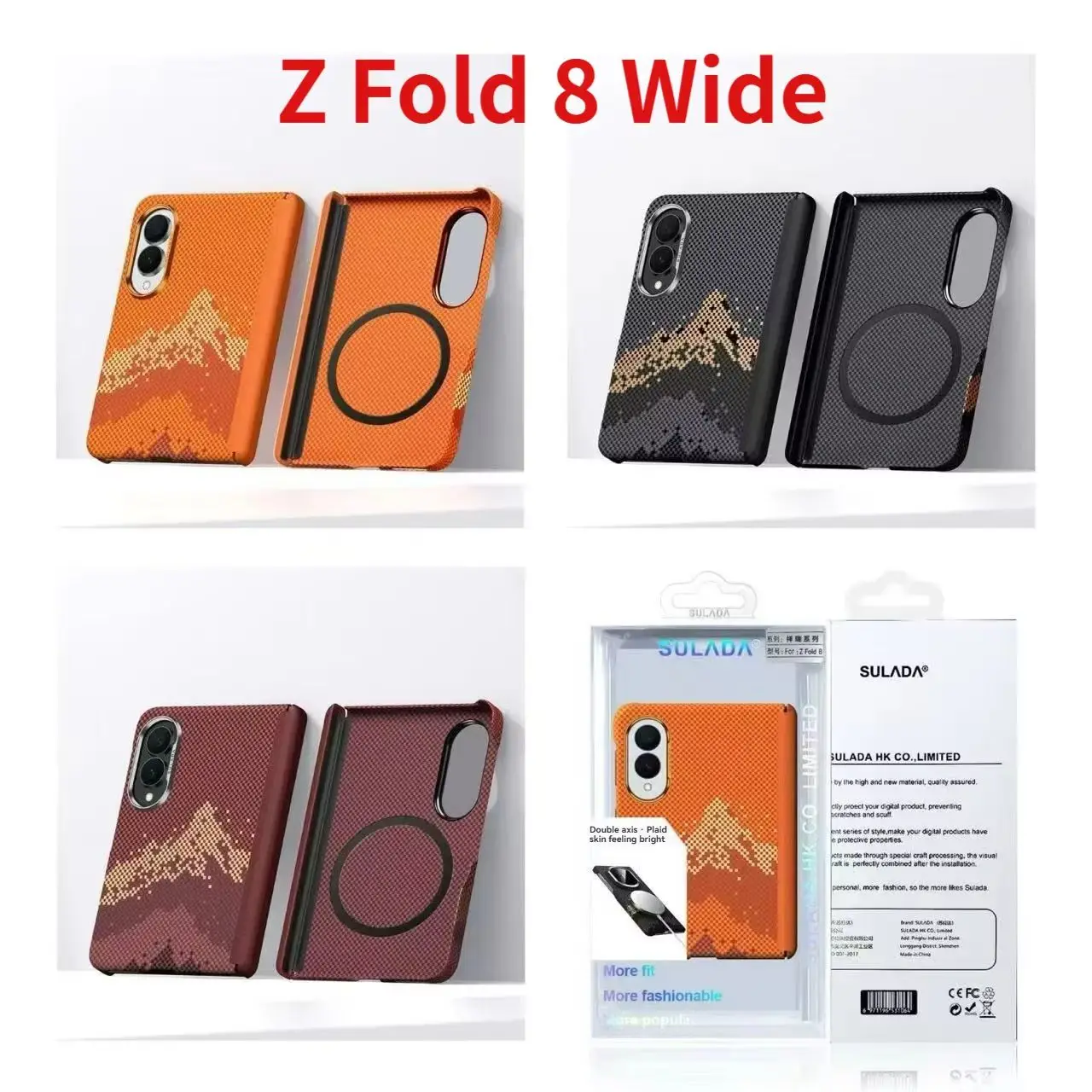 Luxury Business Magnetic Case for Samsung Z Fold 8 Wide Textured Skin-Feel Shockproof Magsafe Compatible with Metal Lens Protect