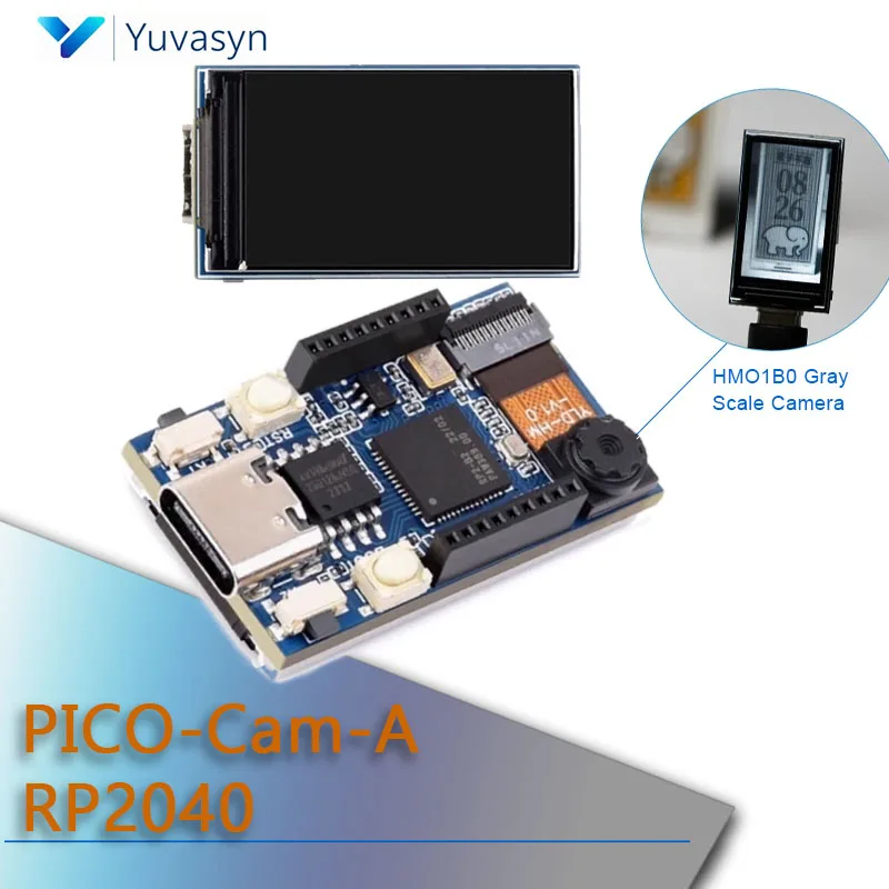 PICO-Cam-A RP2040 لوحة تطوير كاميرا متحكم صغير شاشة عرض 14 بوصة كاميرا HM01B0
