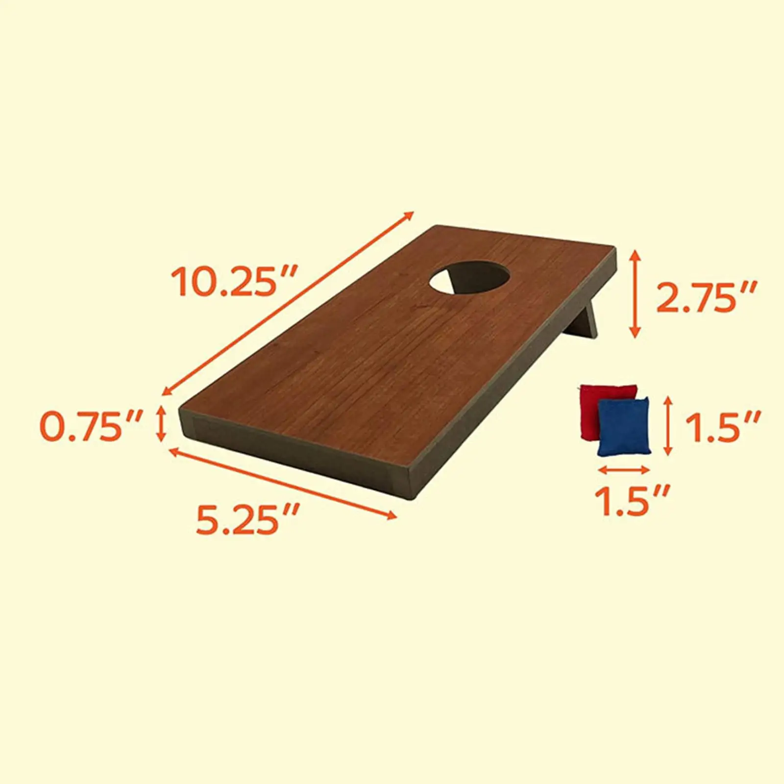 2x fori di mais da tavolo portatili Cornhole Set giocattoli educativi precoci Mini Desktop Cornhole Set per studenti uomo Solo