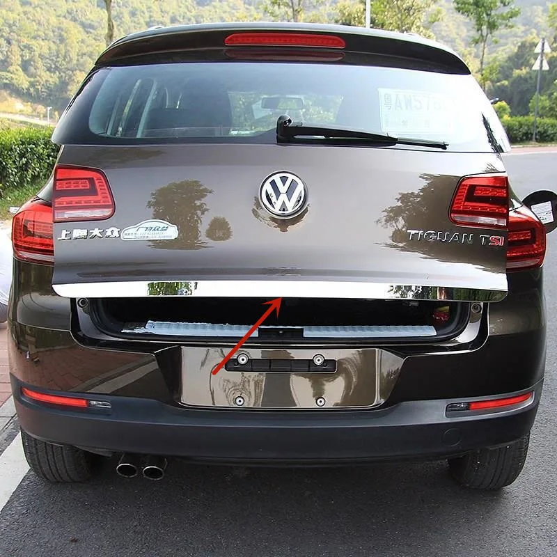 

Для Фольксваген Tiguan 2010 2011 2012 2013 2014 2015 2016 отделка крышки багажника из нержавеющей стали отделка крышки автомобильные наклейки
