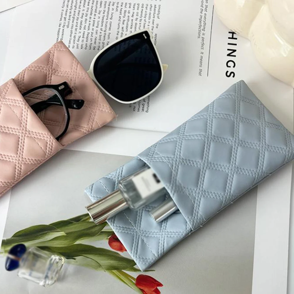 

New Double-layer Sunglasses Bag PU Leather Waterproof Reading Glasses Case Bag Portable Unisex Eyewear Storage Sun Glasses Pouch