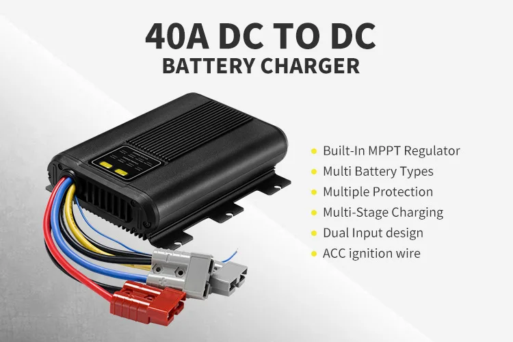 For Car DC TO DC Battery Charger ATEM POWER 40A 12V Solar MPPT Dual Battery System