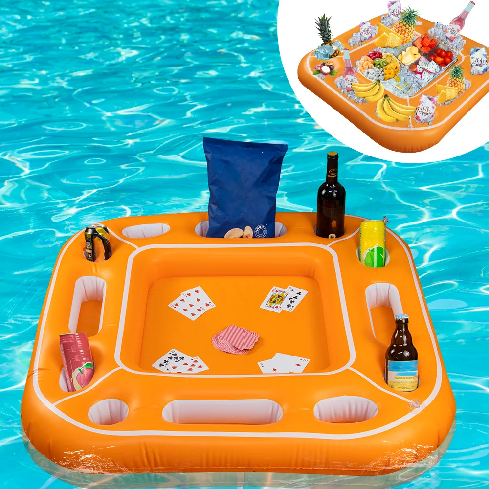 Summer Party Bucket Cup Holder Inflatable Pool Float Beer Drinking Cooler Table Bar Tray Beach Swimming Ring Accessories