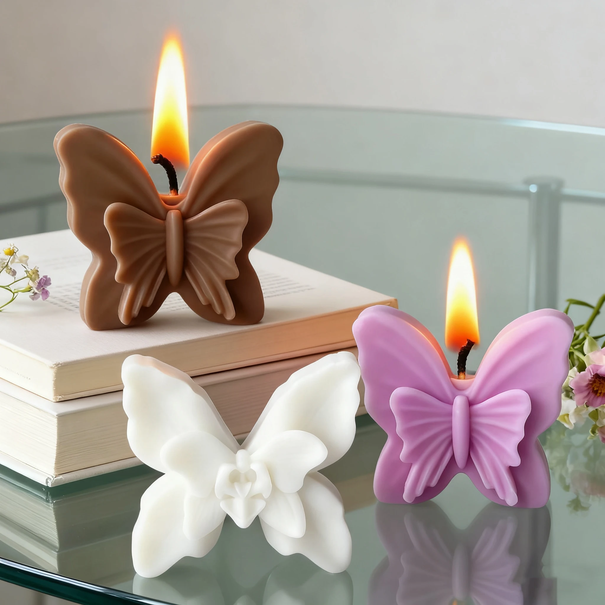 

Butterfly Candle Mold Epoxy Resin Silicone Mold DIY Floral Aromatherapy Wax Soap Craft Home Decor Gift Making