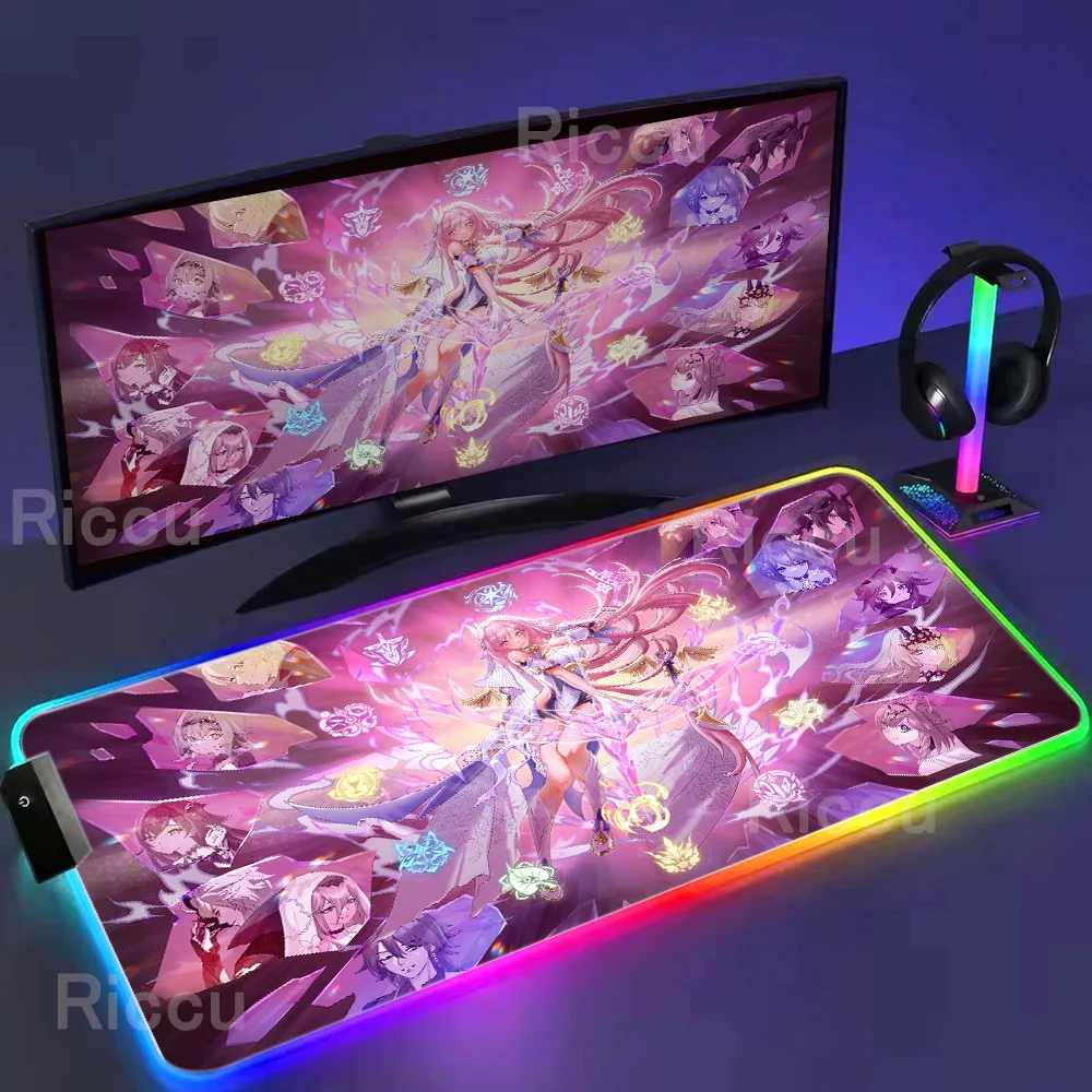 

Коврик для мыши RGB Elysia, нескользящий резиновый коврик для мыши, игровой плеер, ноутбук, компьютерный коврик, настольный коврик, ковер для ПК, коврик для мыши Honkai Impact 3, XXL