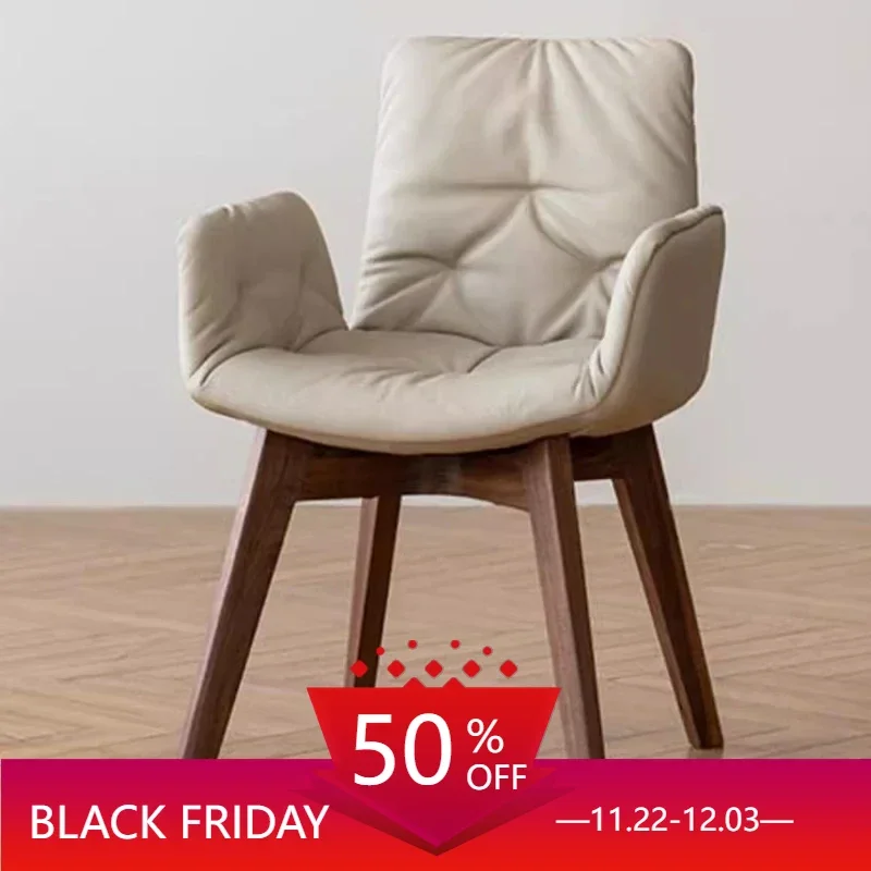

Design Nordic Dining Room Chair Leather Simplicity Luxury Kitchen Chair Modern Accent Hotel Silla Nordica Home Furniture XR50BY
