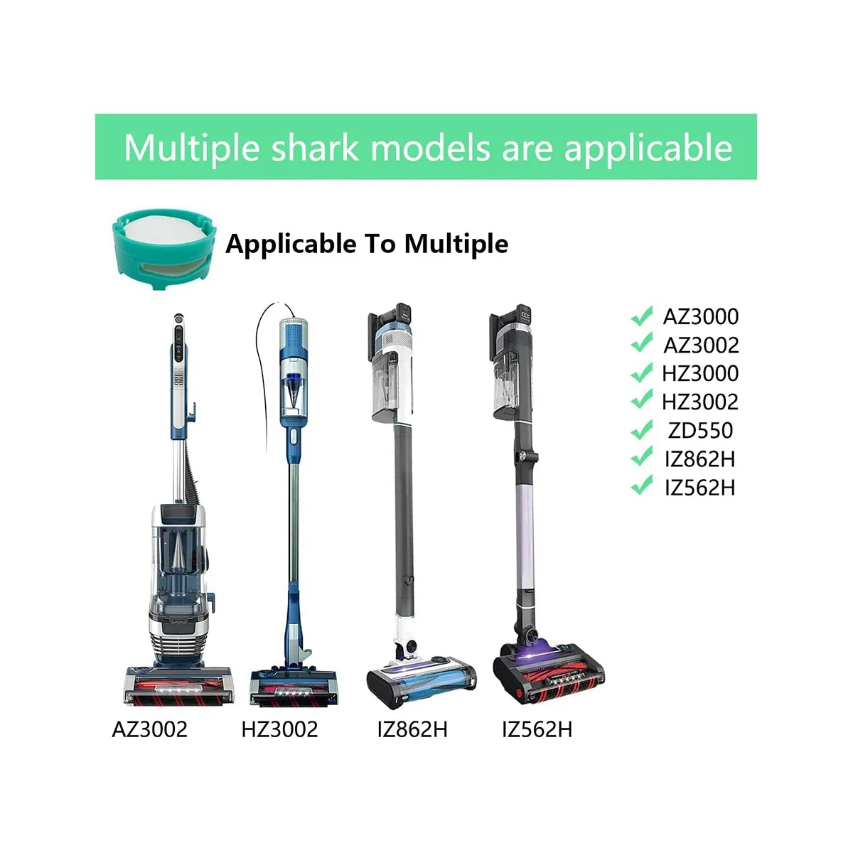 خراطيش بديلة للمكنسة الكهربائية ، AZ3000 ، AZ3002 ، HZ3000 ، HZ3002 ، ZD550 ، IZ862H ، IZ562H ، 1541FC3000